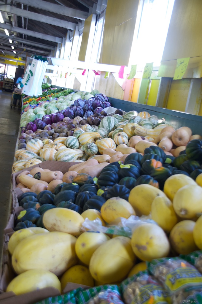 The vegetable display at the Airline market in Houston