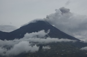 Mt.Tungurahua spitting out ash and smoke